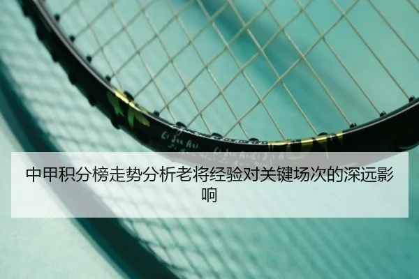 中甲积分榜走势分析老将经验对关键场次的深远影响
